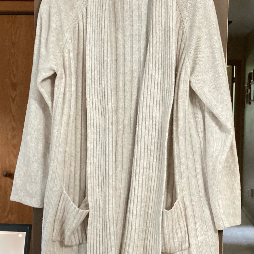 Croft & Barrow Women's Cream Ribbed Cardigan